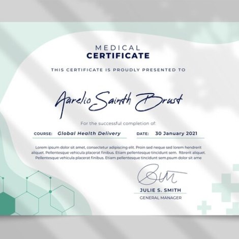 Medical Certificate for sale