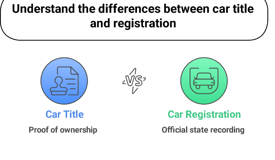 Understand the differences between car title and registration